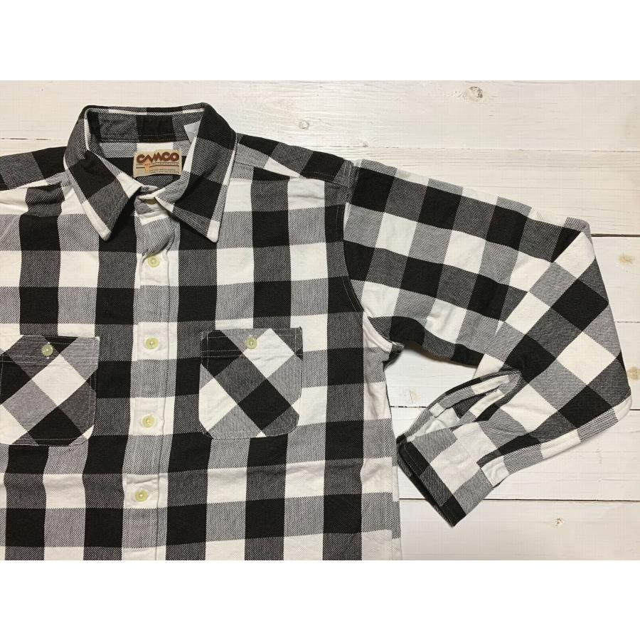 カムコ ヘビーコットン フランネルシャツ ブラック ホワイト メンズ CAMCO FLANNEL SHIRTS 031 | CAMCO | 01