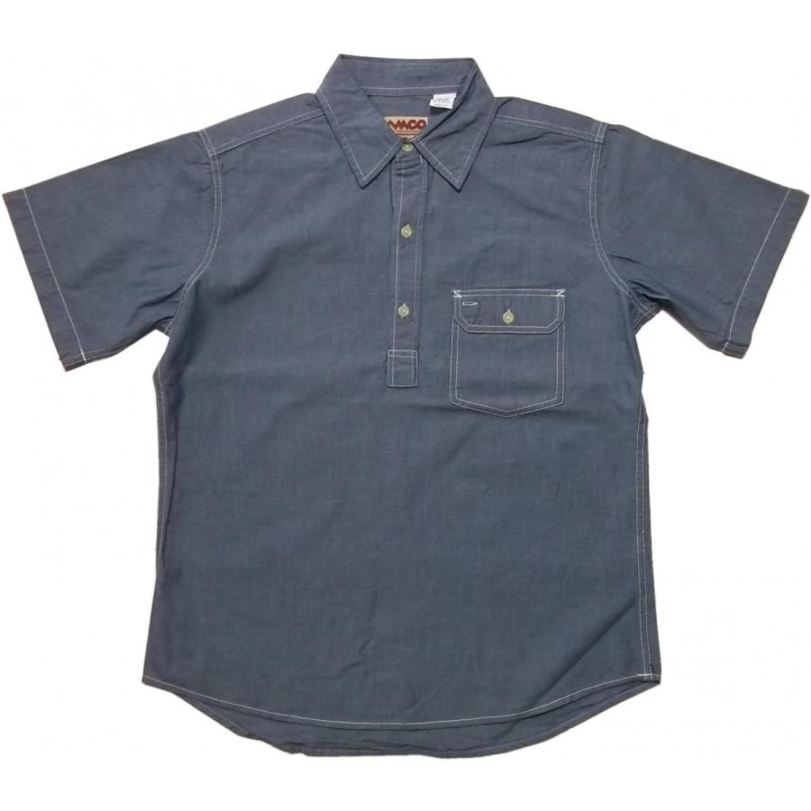 カムコ 半袖 プルオーバー シャンブレーシャツ ブルー メンズ CAMCO CHAMBRAY SHIRTS 032 | CAMCO