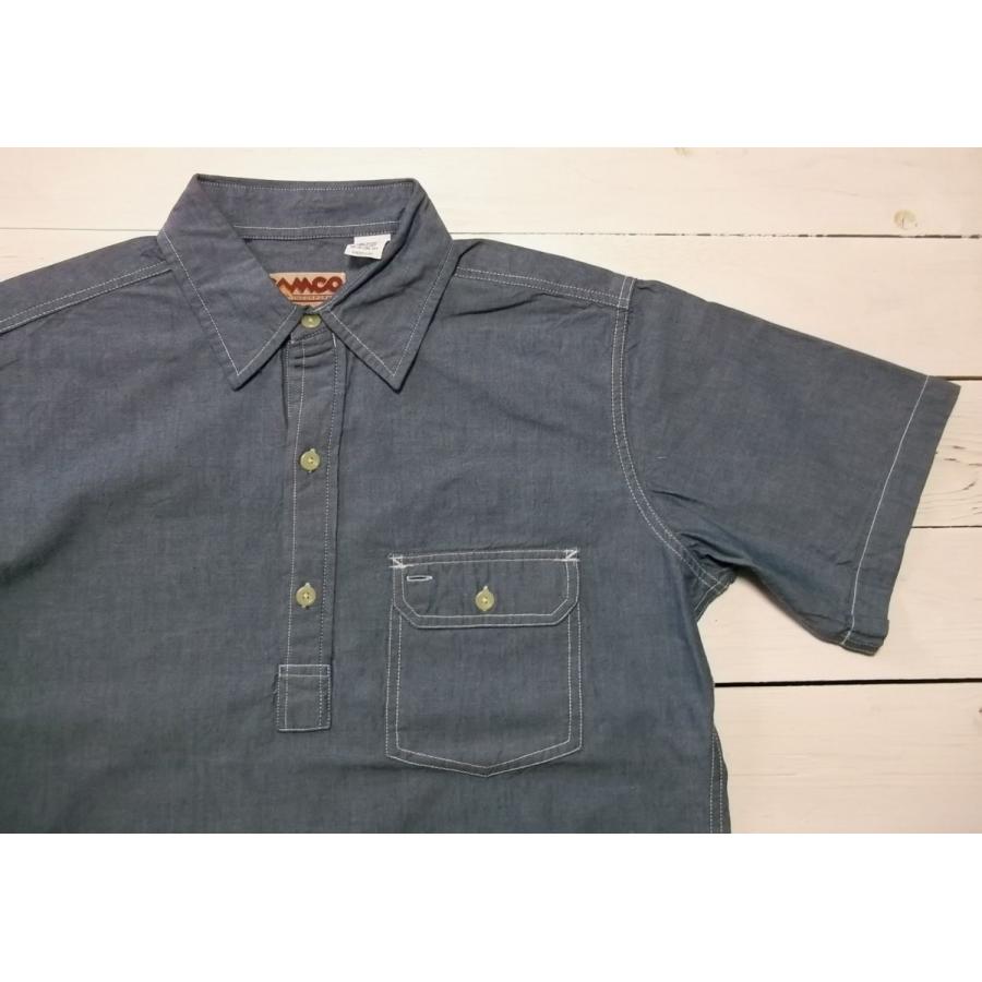 カムコ 半袖 プルオーバー シャンブレーシャツ ブルー メンズ CAMCO CHAMBRAY SHIRTS 032 | CAMCO | 01