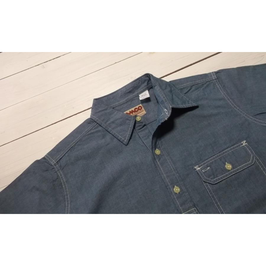 カムコ 半袖 プルオーバー シャンブレーシャツ ブルー メンズ CAMCO CHAMBRAY SHIRTS 032 | CAMCO | 02