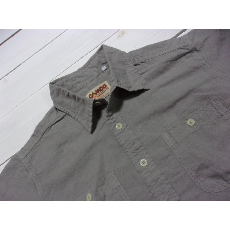カムコ 半袖 コットン リネン ワークシャツ グレー メンズ CAMCO COTTON LINEN WORK SHIRTS 044 | CAMCO | 04