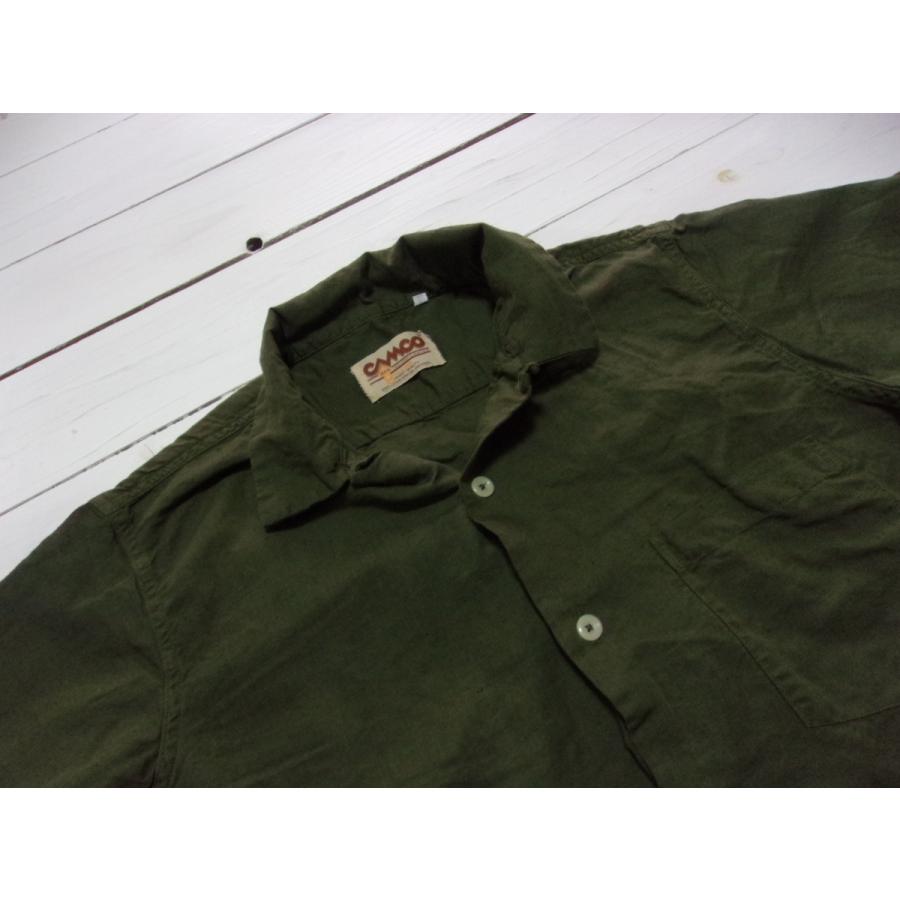 カムコ 半袖 コットン リネン オープンカラーシャツ オリーヴ メンズ CAMCO COTTON LINEN OPEN COLLAR SHIRTS 054 | CAMCO | 03