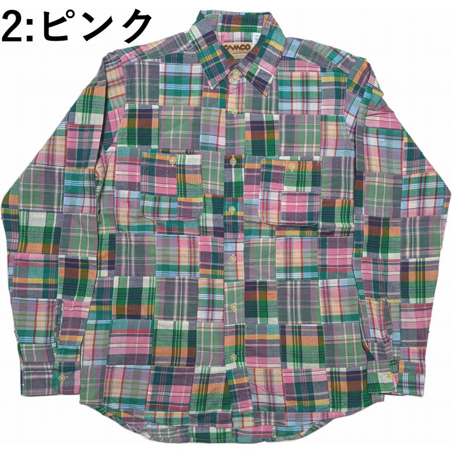 カムコ 長袖 マドラス チェック パッチワーク シャツ メンズ CAMCO PATCH WORK SHIRTS 057 | CAMCO | 02