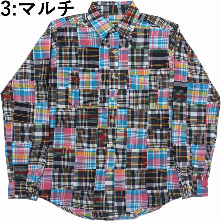 カムコ 長袖 マドラス チェック パッチワーク シャツ メンズ CAMCO PATCH WORK SHIRTS 057 | CAMCO | 03