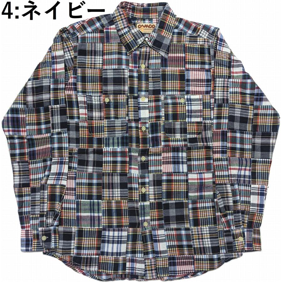 カムコ 長袖 マドラス チェック パッチワーク シャツ メンズ CAMCO PATCH WORK SHIRTS 057 | CAMCO | 04