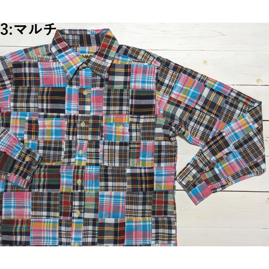 カムコ 長袖 マドラス チェック パッチワーク シャツ メンズ CAMCO PATCH WORK SHIRTS 057 | CAMCO | 08