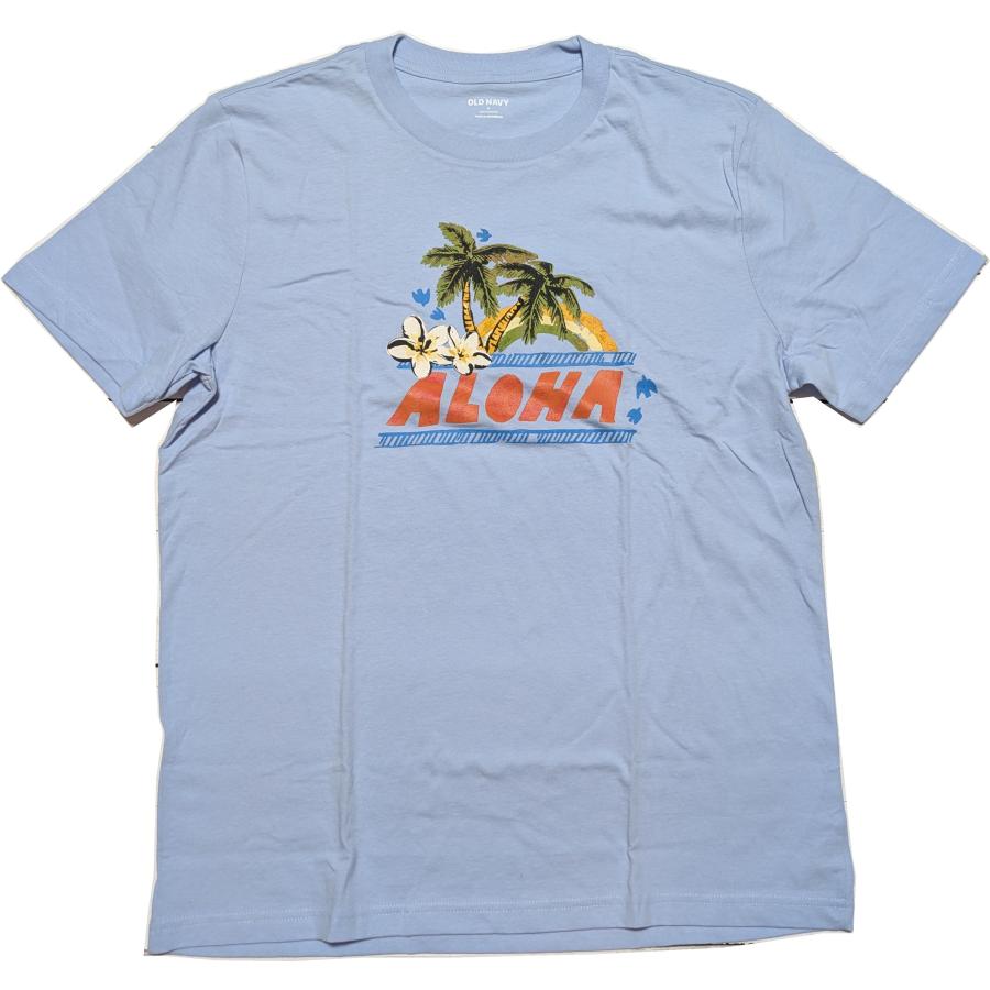 オールドネイビー 半袖 プリント Tシャツ サックスブルー メンズ アメカジ OLD NAVY 008 | OLD NAVY