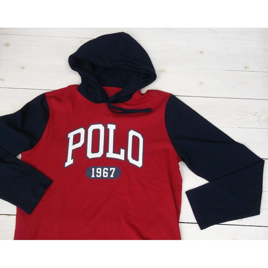 ポロ ラルフローレン 長袖 プリント パーカ Tシャツ レッド メンズ Polo Ralph Lauren 1308｜shufflestore｜02