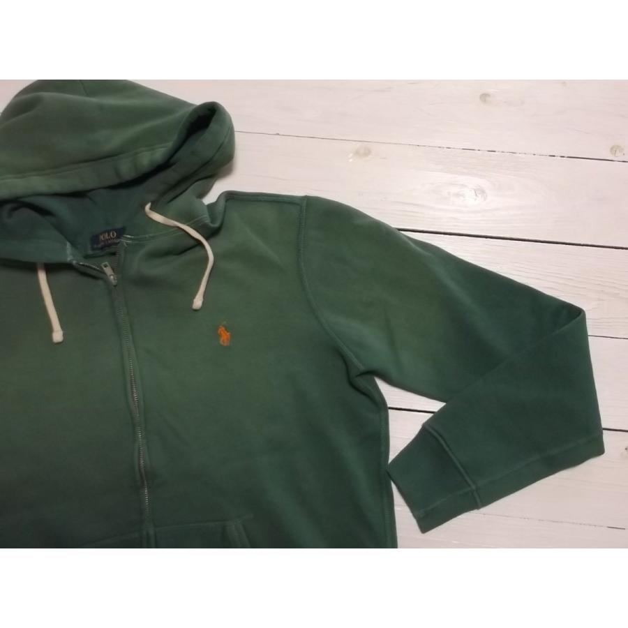 ポロ ラルフローレン ワンポイント ジップアップ スウェットパーカ 色褪せ加工 グリーン メンズ Polo Ralph Lauren 547