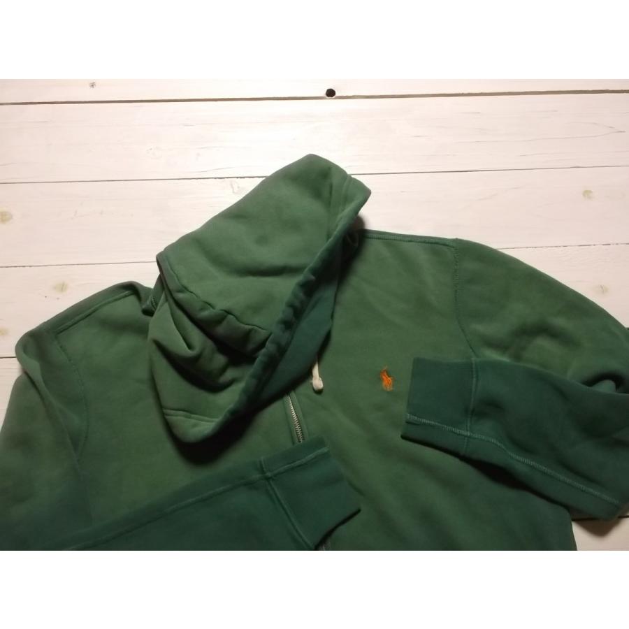 ポロ ラルフローレン ワンポイント ジップアップ スウェットパーカ 色褪せ加工 グリーン メンズ Polo Ralph Lauren 547