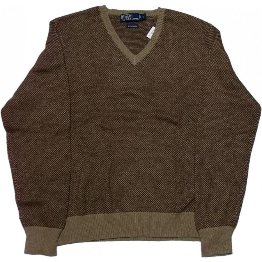 ラルフローレン　正規品　サマーニット　半袖　Vネック　ブラウン　美品 ラルフローレン 正規品 サマーニット 半袖 Vネック ブラウン 美品