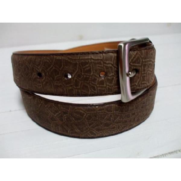 トラファルガー 本革製 レザーベルト 型押し ブラウン メンズ TRAFALGAR 007 |  | 02