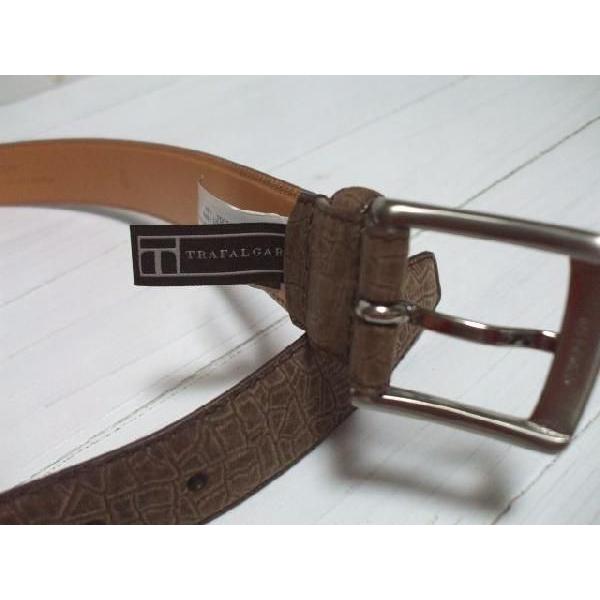 トラファルガー 本革製 レザーベルト 型押し ブラウン メンズ TRAFALGAR 007 |  | 05