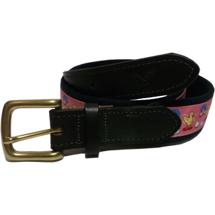 ヴィニヤードヴァインズ 本革製 レザー 布ベルト アメリカ製 ピンク メンズ vineyard vines 002 | 