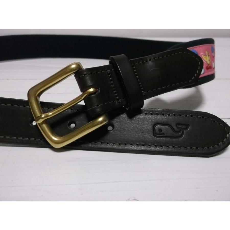 ヴィニヤードヴァインズ 本革製 レザー 布ベルト アメリカ製 ピンク メンズ vineyard vines 002 |  | 02