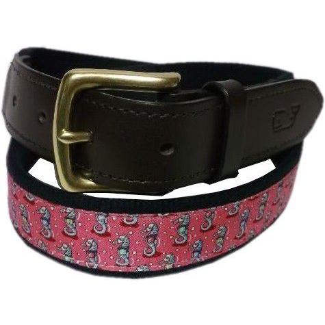 ヴィニヤードヴァインズ 本革製 レザー 布ベルト アメリカ製 ピンク メンズ vineyard vines 012 | 