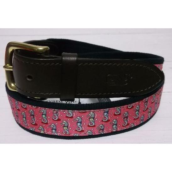 ヴィニヤードヴァインズ 本革製 レザー 布ベルト アメリカ製 ピンク メンズ vineyard vines 012 |  | 01