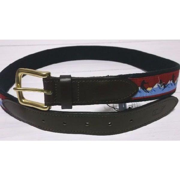 ヴィニヤードヴァインズ 本革製 レザー 布ベルト アメリカ製 レッド メンズ vineyard vines 015 |  | 02