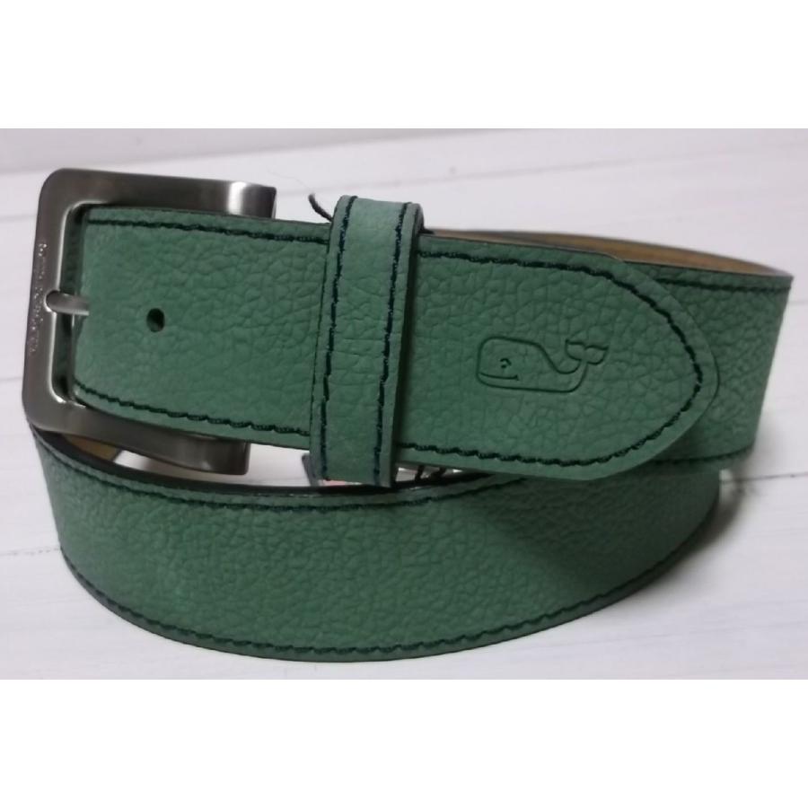 ヴィニヤードヴァインズ 本革製 レザーベルト グリーン メンズ vineyard vines 033 |  | 01