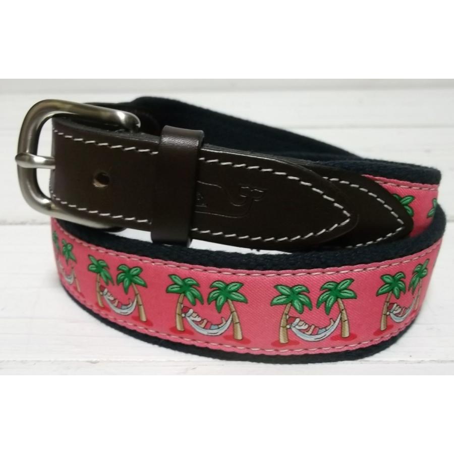 ヴィニヤードヴァインズ 本革製 レザー 布ベルト アメリカ製 ピンク メンズ vineyard vines 047 |  | 01