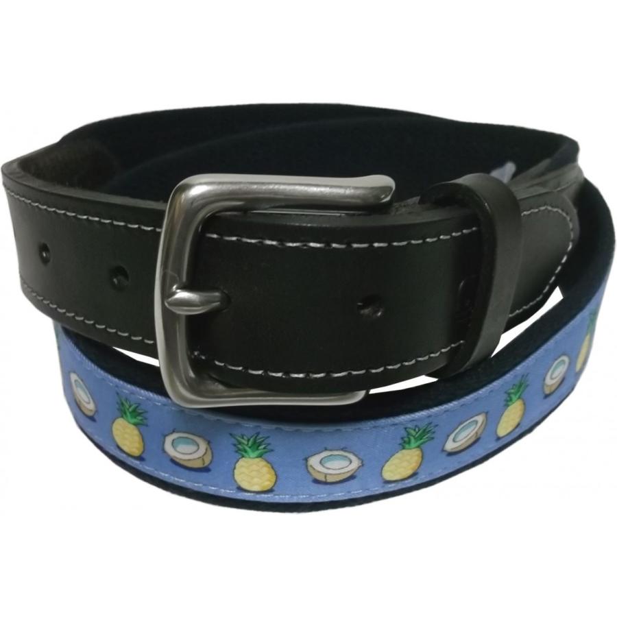 ヴィニヤードヴァインズ 本革製 レザー 布ベルト アメリカ製 ブルー メンズ vineyard vines 052 | 