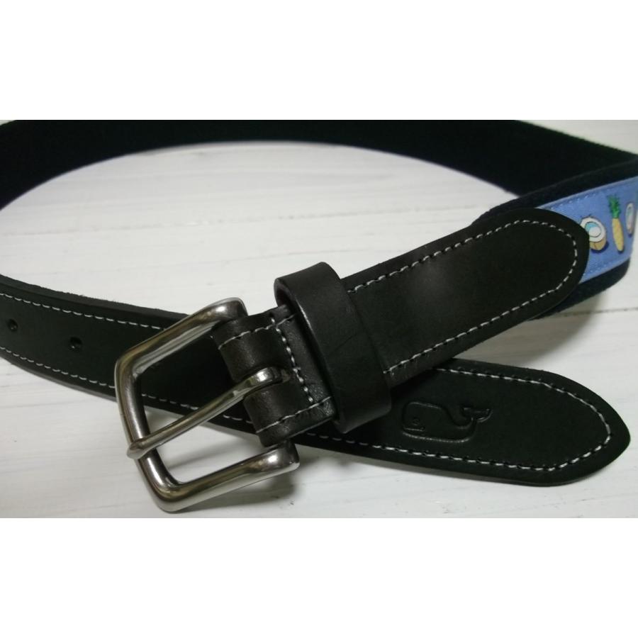 ヴィニヤードヴァインズ 本革製 レザー 布ベルト アメリカ製 ブルー メンズ vineyard vines 052 |  | 02