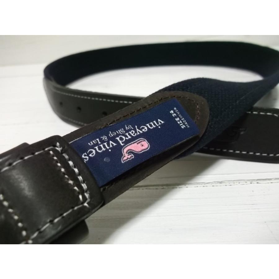 ヴィニヤードヴァインズ 本革製 レザー 布ベルト アメリカ製 ブルー メンズ vineyard vines 052 |  | 04
