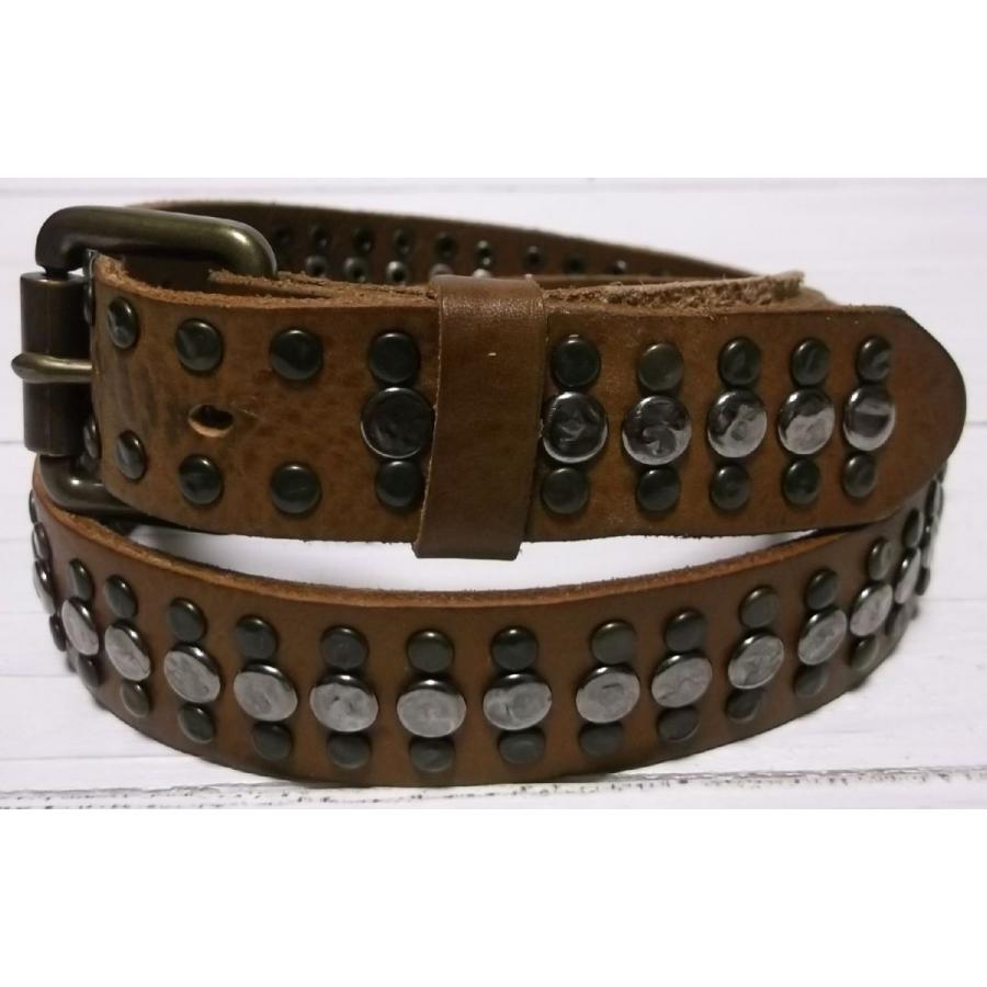 ウィルレザーグッズ 本革製 レザーベルト スタッズ ブラウン メンズ WILL LEATHER GOODS 005 |  | 01