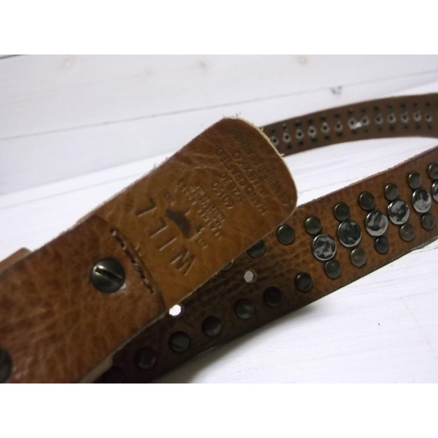 ウィルレザーグッズ 本革製 レザーベルト スタッズ ブラウン メンズ WILL LEATHER GOODS 005 |  | 04