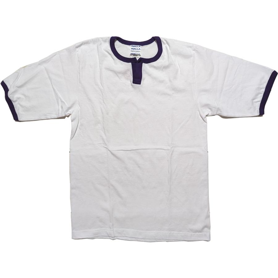ワラワラスポーツ ハーフスリーブ スプリットネック リンガーティー メンズ  Tシャツ 日本製 WALLA WALLA SPORT H/S SPLIT NECK RINGER TEE 020 | WALLA WALLA SPORT | 12