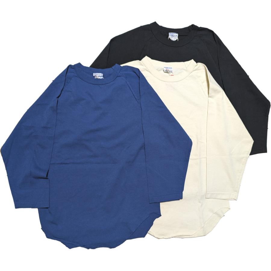 ワラワラスポーツ 3/4 ベースボール ティー ソリッド メンズ  Tシャツ 日本製 WALLA WALLA SPORT 3/4 BASEBALL TEE SOLID 031 | WALLA WALLA SPORT