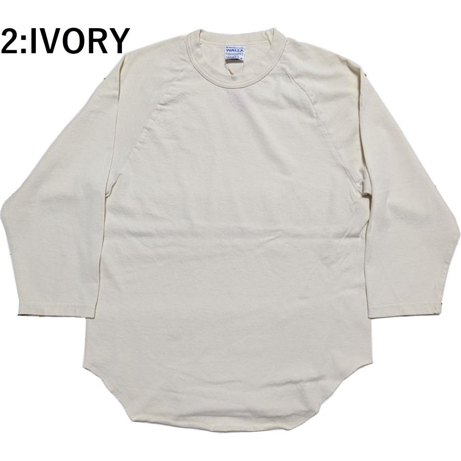 ワラワラスポーツ 3/4 ベースボール ティー ソリッド メンズ  Tシャツ 日本製 WALLA WALLA SPORT 3/4 BASEBALL TEE SOLID 031 | WALLA WALLA SPORT | 02
