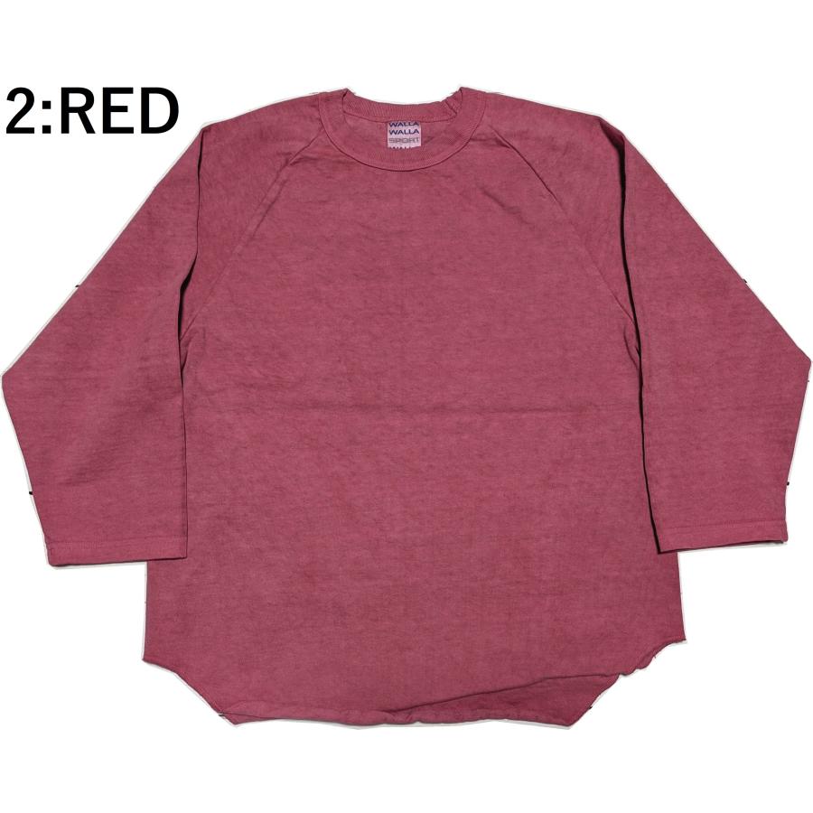 ワラワラスポーツ ピグメントダイ 9オンス ベースボール ティー メンズ Tシャツ 日本製 WALLA WALLA SPORT PIGMENT DYE 9oz BASEBALL TEE 080 | WALLA WALLA SPORT | 02