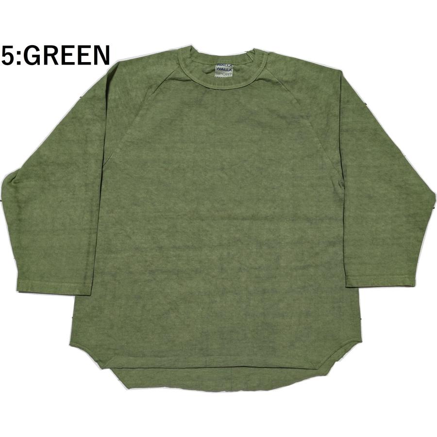 ワラワラスポーツ ピグメントダイ 9オンス ベースボール ティー メンズ Tシャツ 日本製 WALLA WALLA SPORT PIGMENT DYE 9oz BASEBALL TEE 080 | WALLA WALLA SPORT | 05