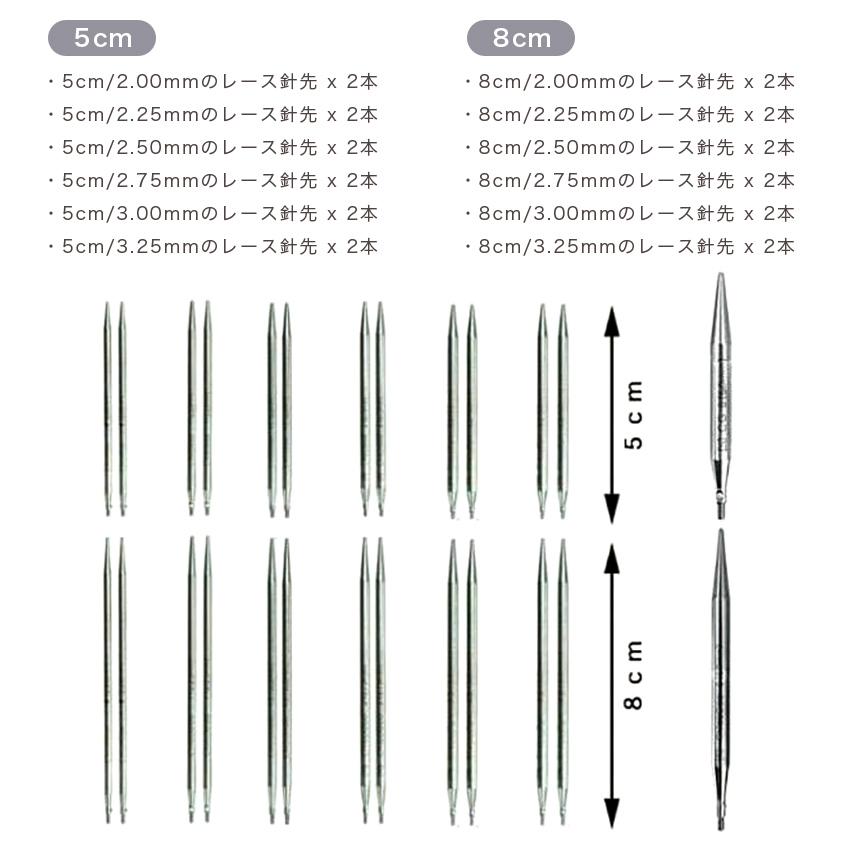 ChiaoGoo（チャオグー）TWIST Shorties SET（M）mini メタル切替式輪針