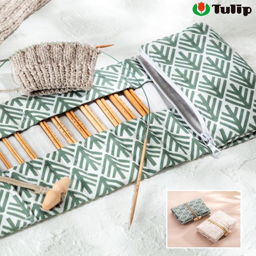 キャリーシーロング切替式竹輪針セット Komorebi ベージュ グリーン