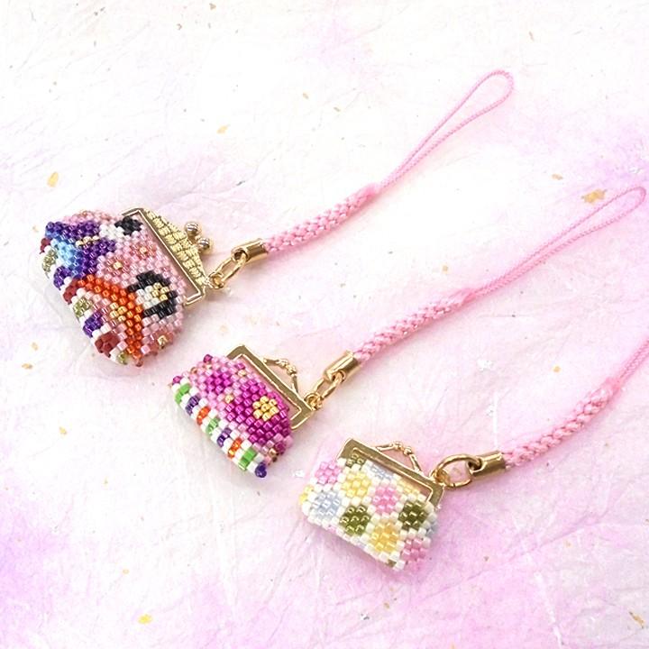 ビーズキット 京・西陣柄がまぐち根付け あられ | ひな祭り