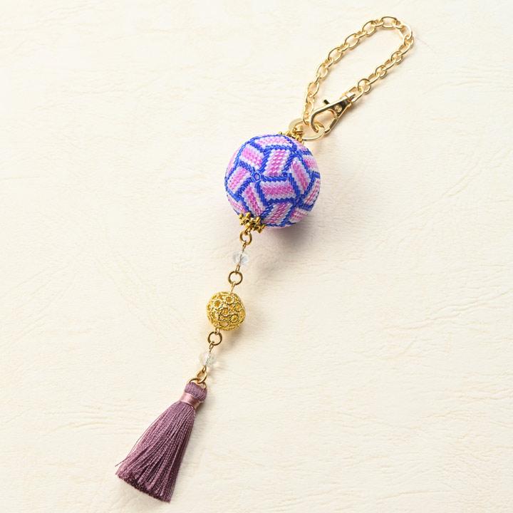 手まりキット あじろ柄 バッグチャーム ビーズステッチ 西富士絵 手毬キット てまり 手鞠 アクセサリー 伝統柄 和風 文様 網代 手芸材料の通販シュゲールyahoo 店 通販 Yahoo ショッピング