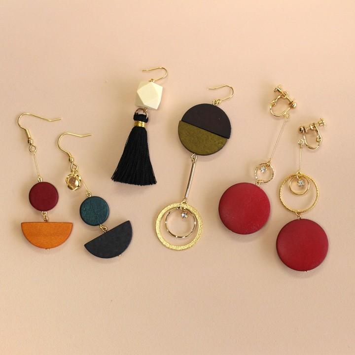 クラフトハートトーカイ ウッドビーズ コイン 約26mm 2ヶ 全8色  