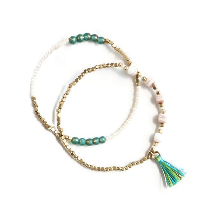 Mayglobe ガラスビーズ タッセル2連ゴムブレスレット Zb 1 メイグローブビーズ クラフトアクセサリーキット ビーズキット 手作りキット 手芸キット 手芸材料の通販シュゲールyahoo 店 通販 Yahoo ショッピング