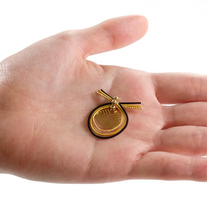 クラフトハートトーカイ 1輪水引×和柄メタルプレート ゴールドカン付