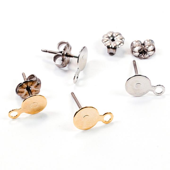 クラフトハートトーカイ ピアス金具 チタンポスト キャッチ付 貼付カン