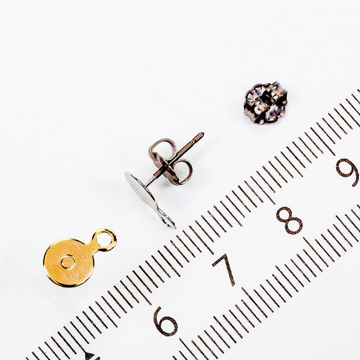 クラフトハートトーカイ ピアス金具 チタンポスト キャッチ付 貼付カン