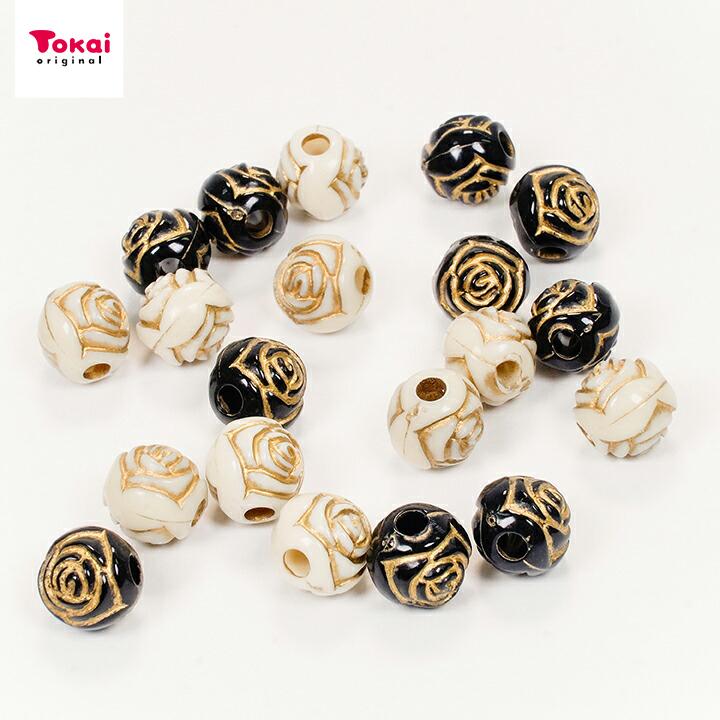 ヴィンテージアクリル 薔薇 10mm 10ヶ ヴィンテージ風 ビンテージ風 年代物風 アンティーク ビーズ パーツ 材料 素材 ゴールドライン ラウンド 丸 球 バラ 手芸材料の通販シュゲールyahoo 店 通販 Yahoo ショッピング