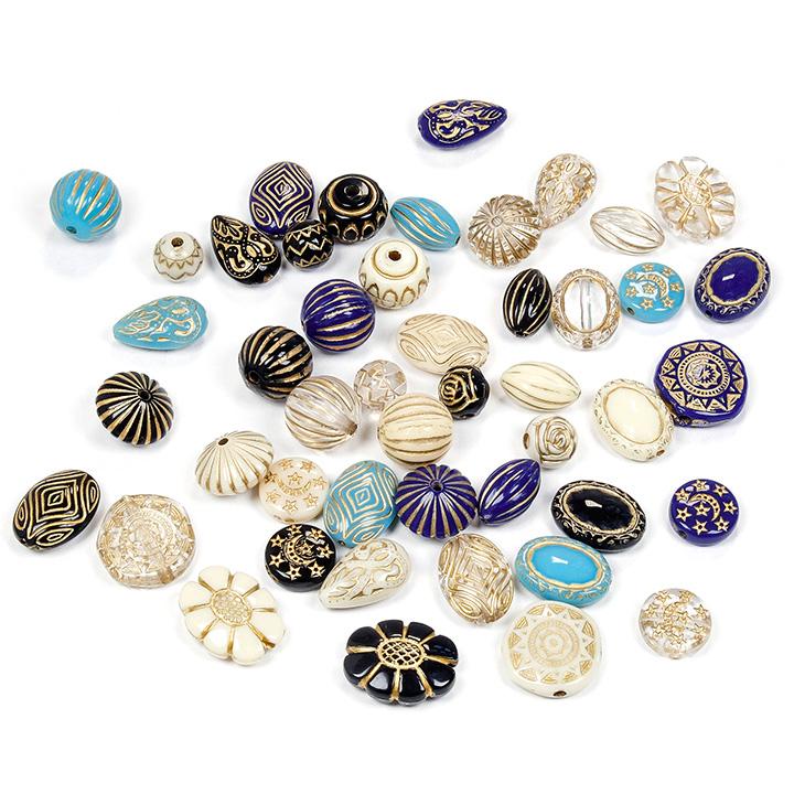 ヴィンテージアクリル 丸 11×14mm 4ヶ | ビンテージ風 年代物風 