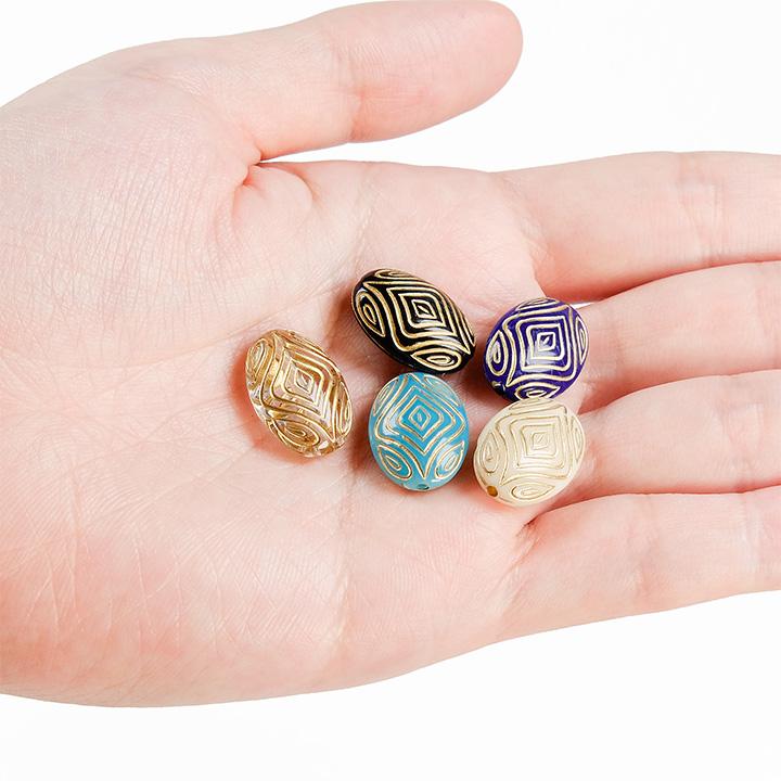 クラフトハートトーカイ ヴィンテージアクリル 楕円A 18×13mm 6ヶ