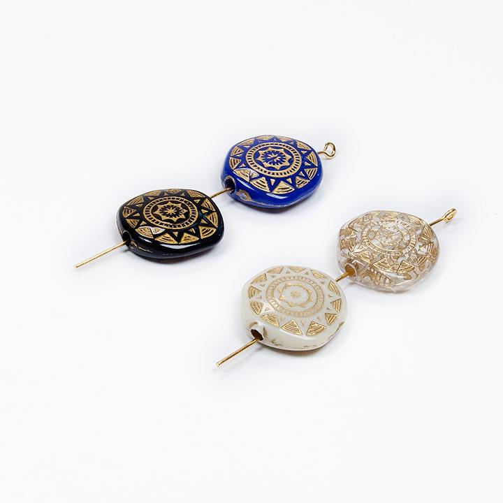 クラフトハートトーカイ ヴィンテージアクリル コインB 18mm 4ヶ