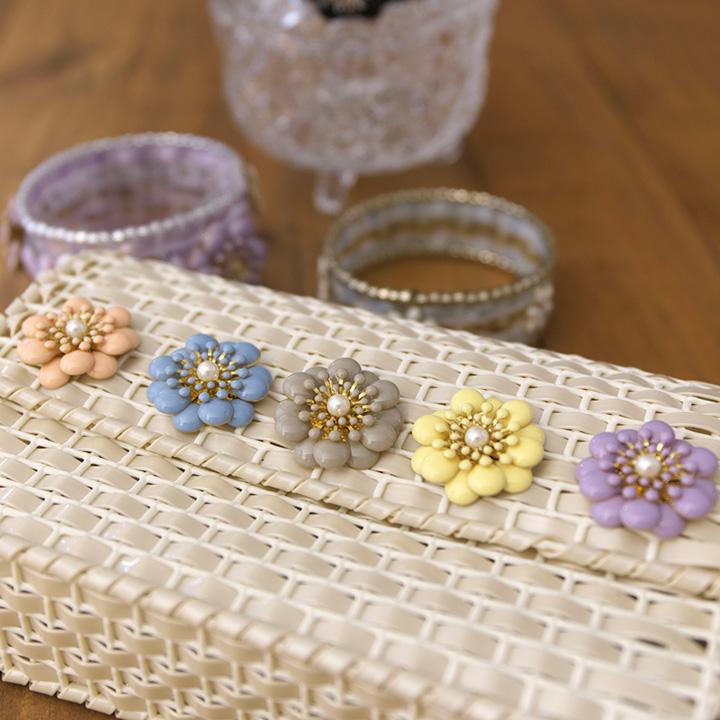 メタルパーツ エポフラワー 足付き 29×29mm | ビーズ メタル