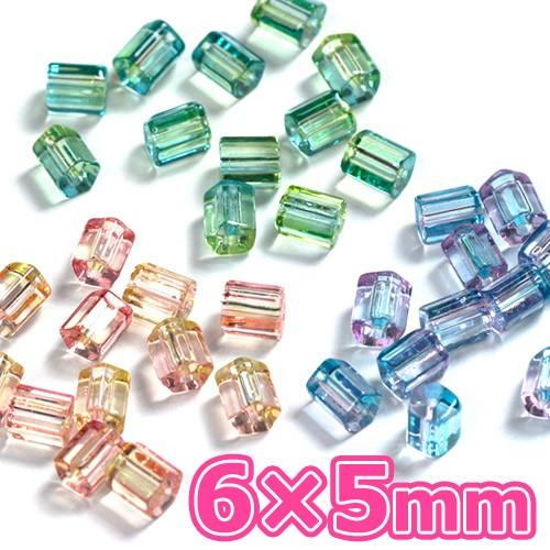 ヴィトライユビーズ ガラス 6×5mm 12個｜日本製 ビーズ パーツ ガラス 