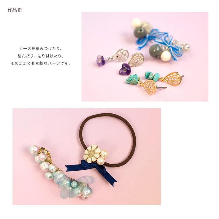 アクセサリー金具 透かしパーツ 付き ヘアゴム パーツ 円 花 20mm